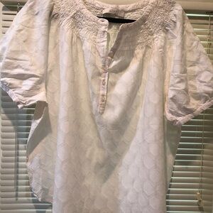 Top with puff sleeves, off white color, worn once